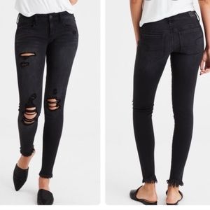 American Eagle Black Ripped Jeans